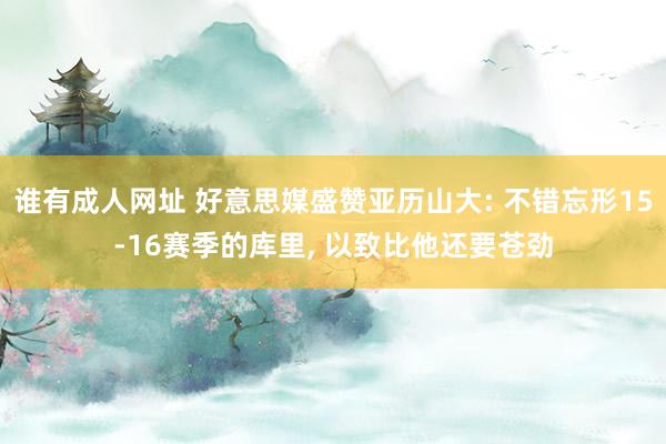 谁有成人网址 好意思媒盛赞亚历山大: 不错忘形15-16赛季的库里， 以致比他还要苍劲