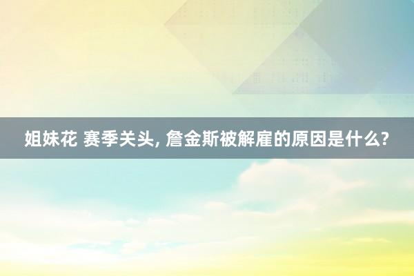 姐妹花 赛季关头， 詹金斯被解雇的原因是什么?