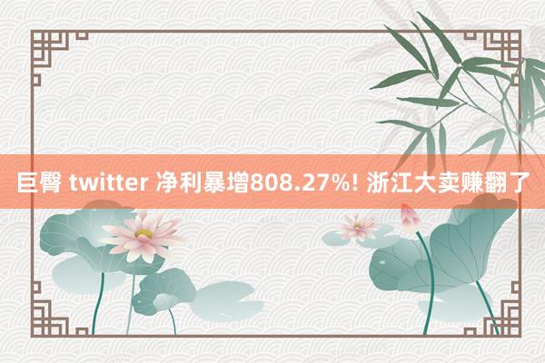 巨臀 twitter 净利暴增808.27%! 浙江大卖赚翻了